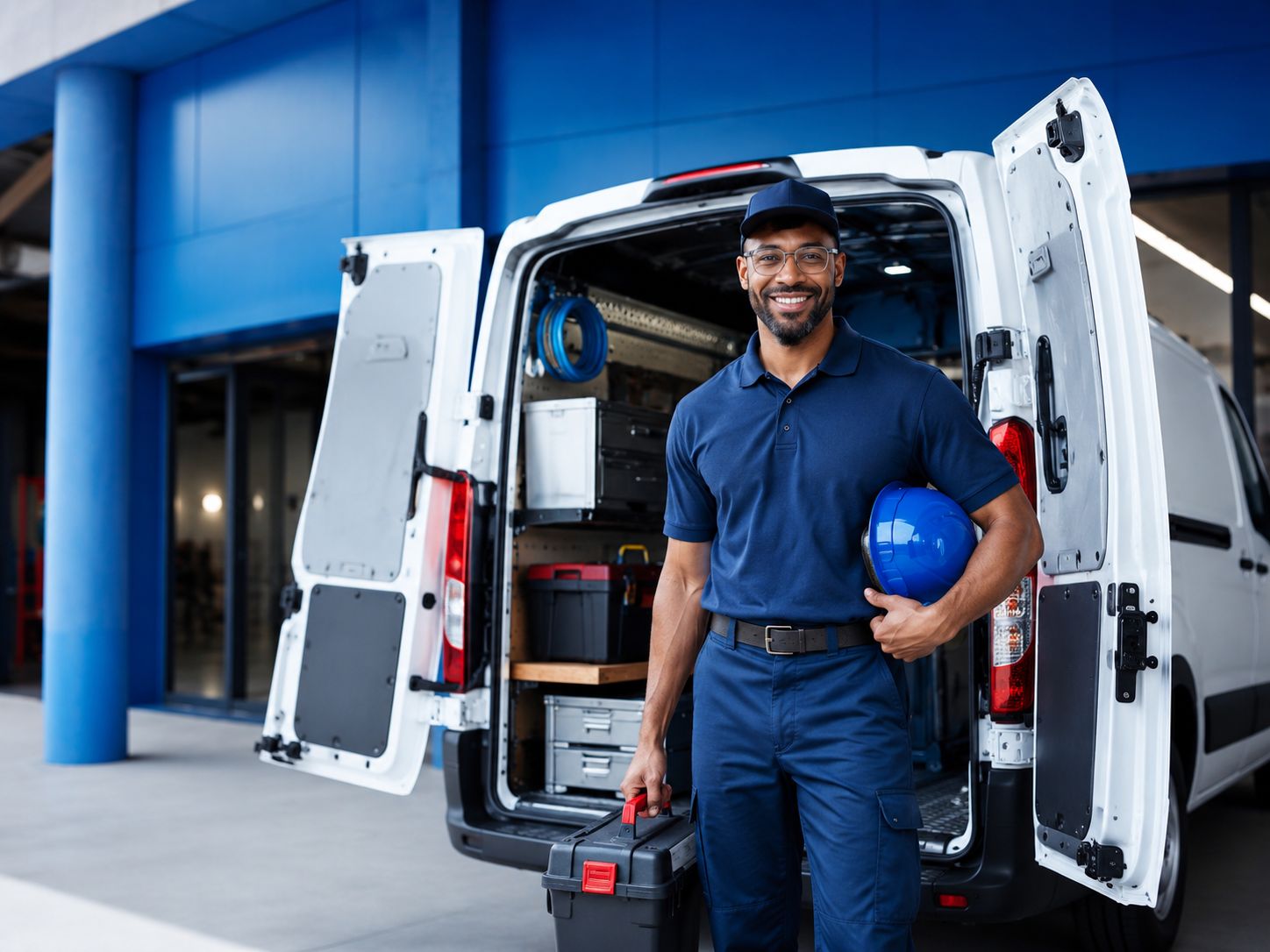 Technicien avec son utilitaire Rent-A-Car PRO